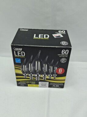 Feit Enhance Ca10 (flame Tip) E12 (candelabra) Filament Led Bulb Soft White 60 W